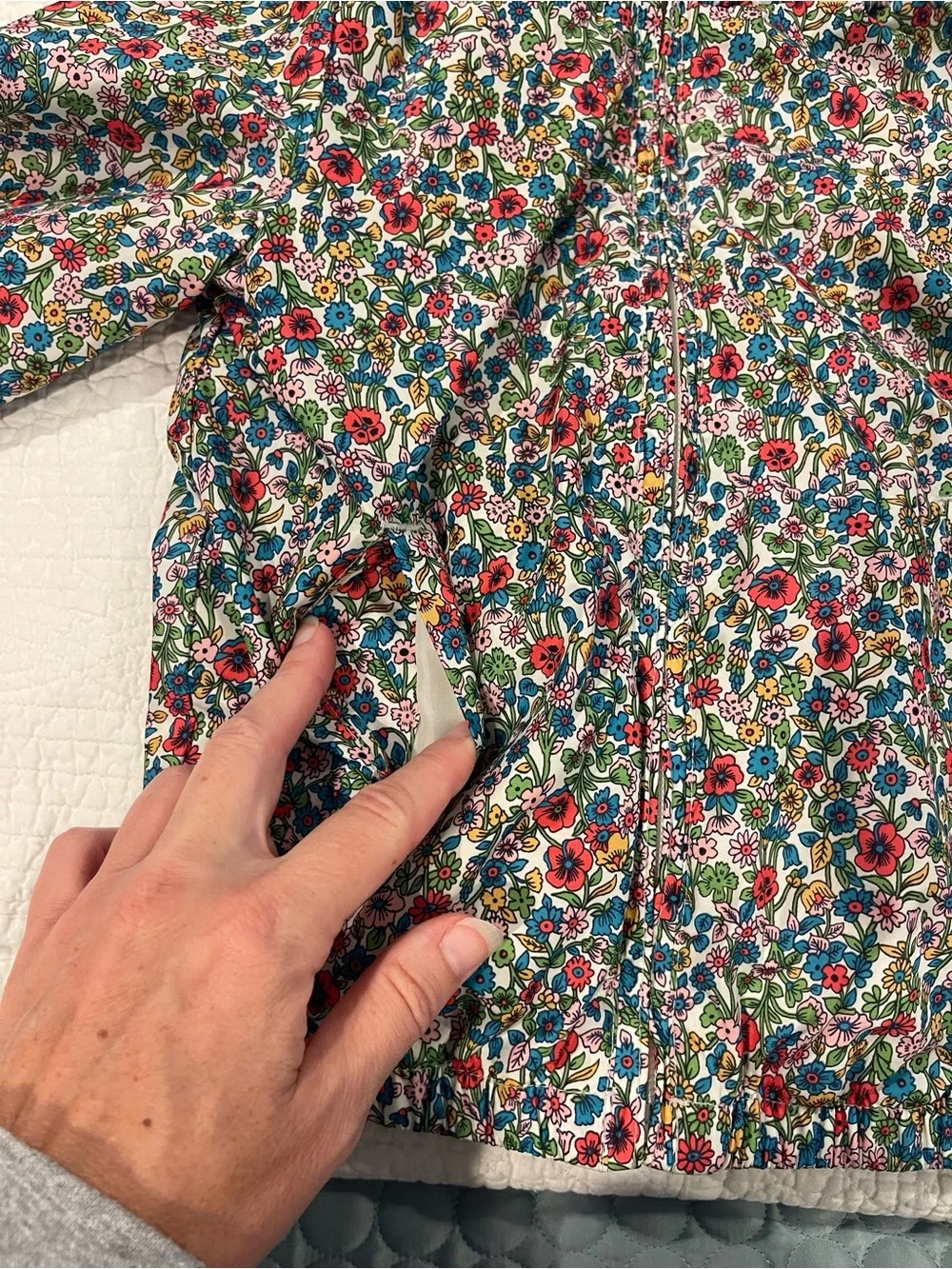 Baby GAP Ditzy Floral Hooded Windbreaker Jacket Multicolor Flowers 5T 2017 Vtg